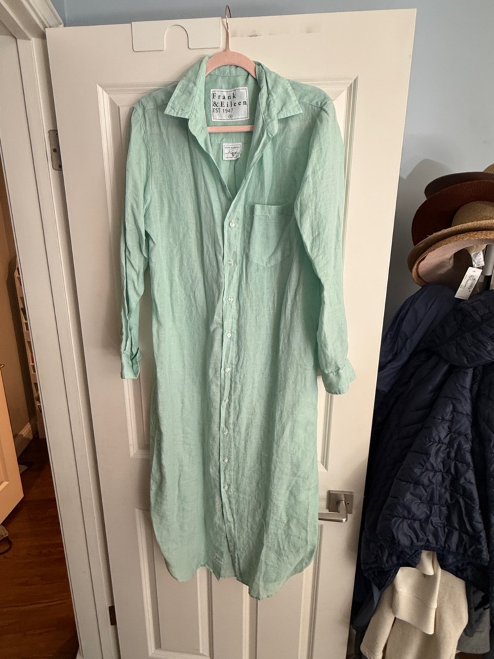 Frank & Eileen Mint Green Linen Rory Dress